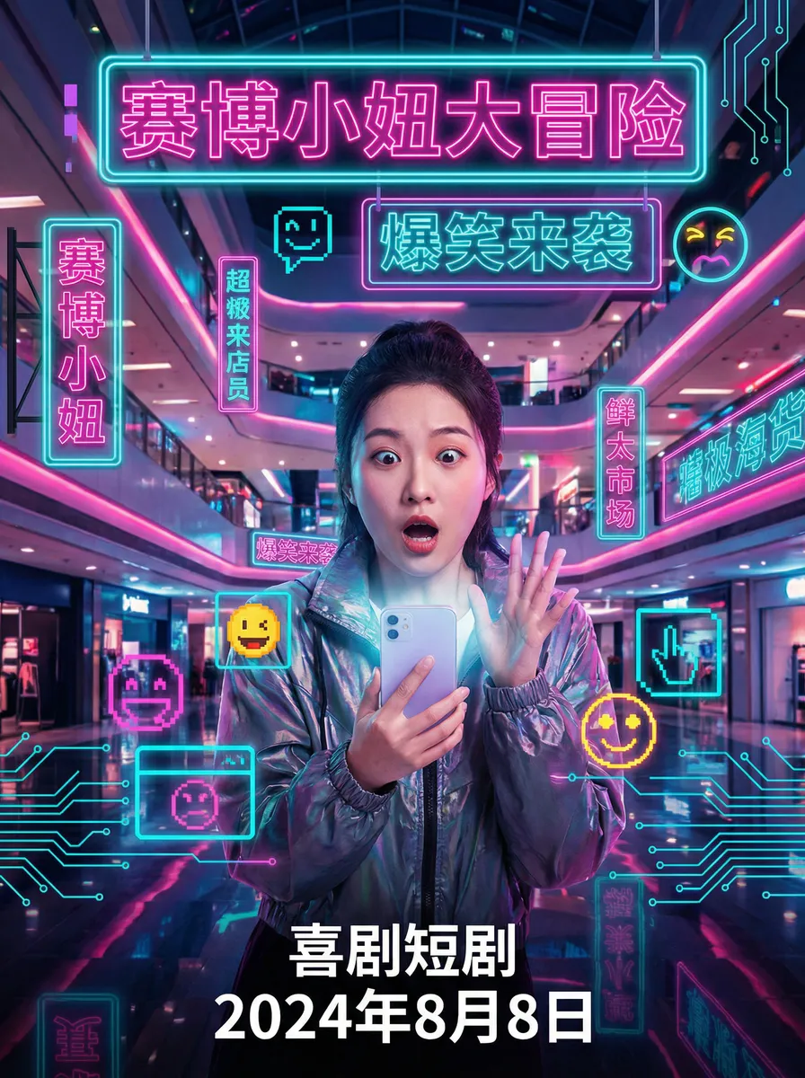 一二三四电影在线观看免费 搞笑喜剧短剧 - 赛博小妞大冒险海报